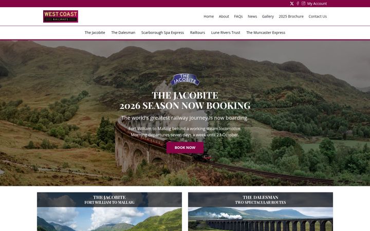 Screenshot of westcoastrailways.co.uk