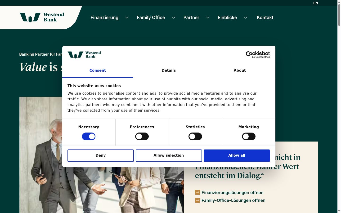 Screenshot tal-banner tal-kunsens muri qabel kwalunkwe interazzjoni