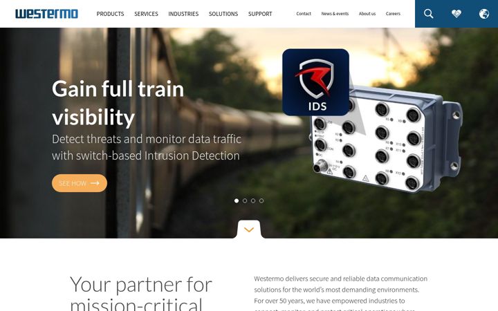 Screenshot of westermo.com