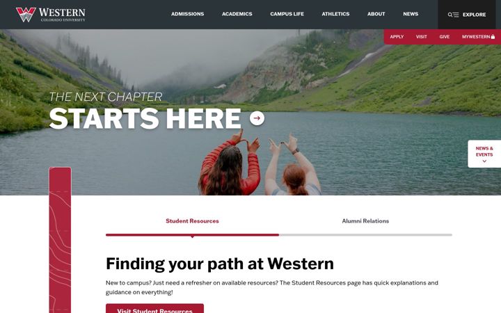 Screenshot von western.edu
