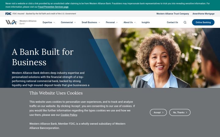 Screenshot of westernalliancebancorporation.com