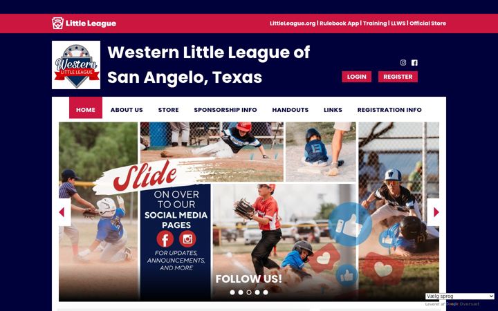 Screenshot stránky westernlittleleague.org