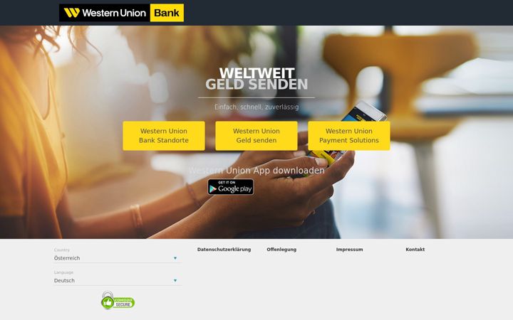 Screenshot of westernunionbank.com