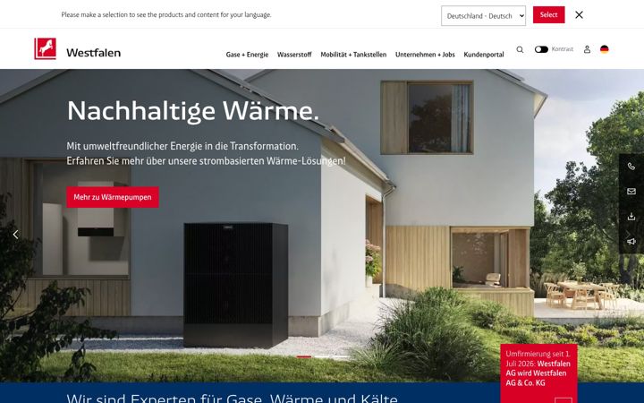 Screenshot of westfalen.com