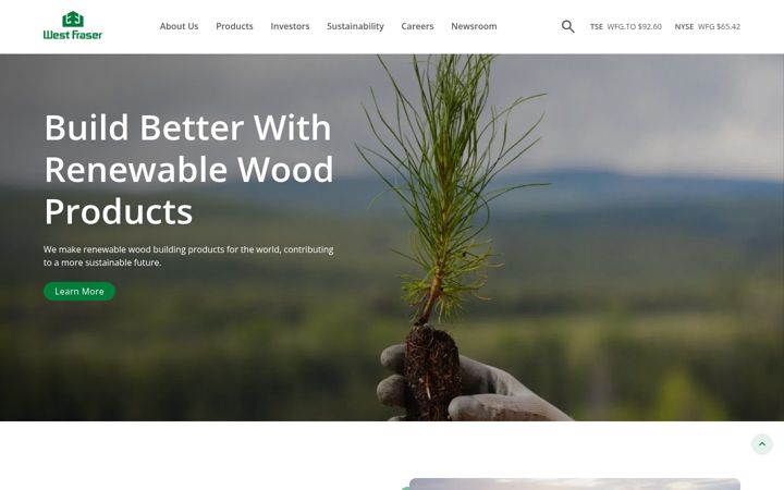 Screenshot of westfraser.com