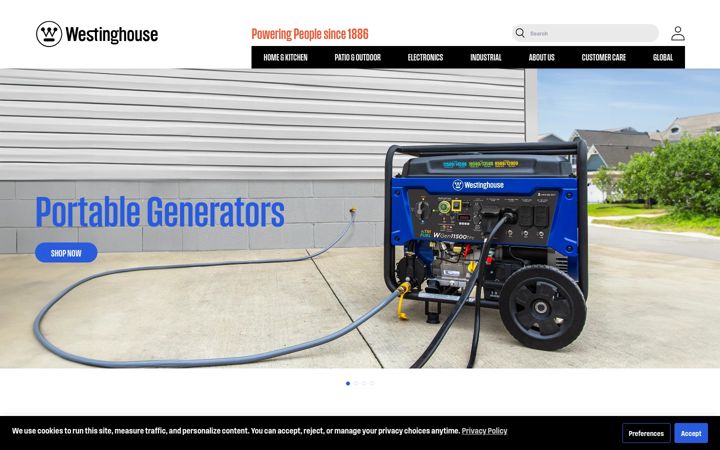 Screenshot of westinghouse.com