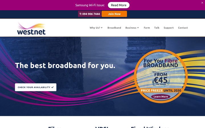 Screenshot του westnet.ie