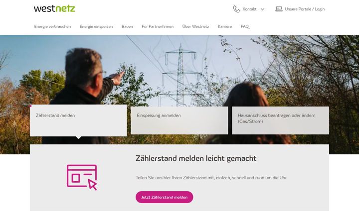 Screenshot of westnetz.de