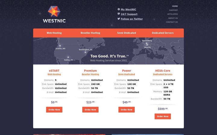 Screenshot von westnic.net