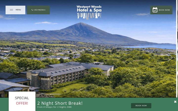 Screenshot von westportwoodshotel.com