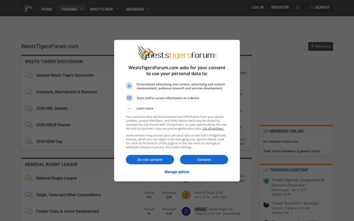 Screenshot of weststigersforum.com
