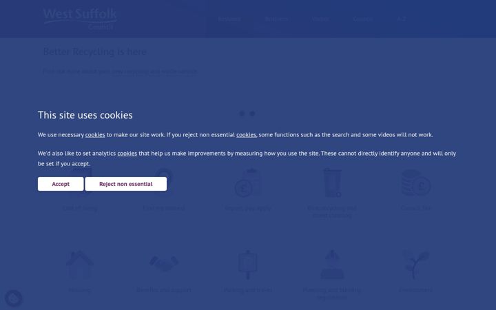 Screenshot of westsuffolk.gov.uk