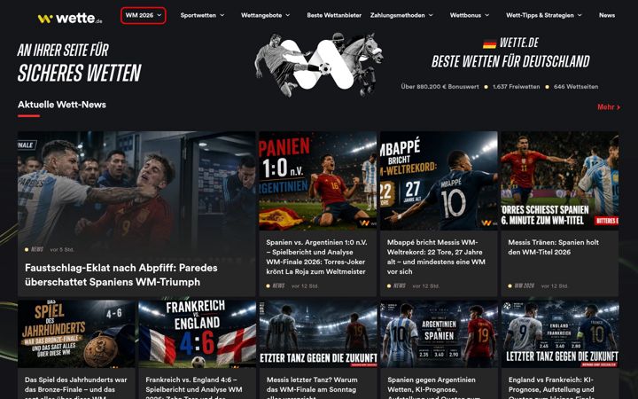 Screenshot of wette.de