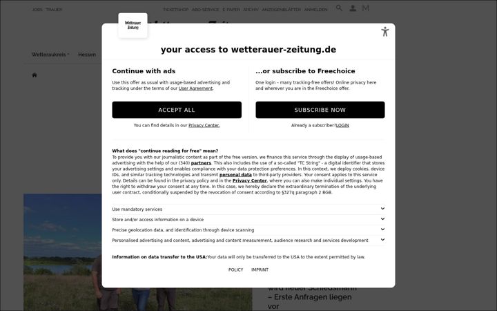 Snímek obrazovky wetterauer-zeitung.de