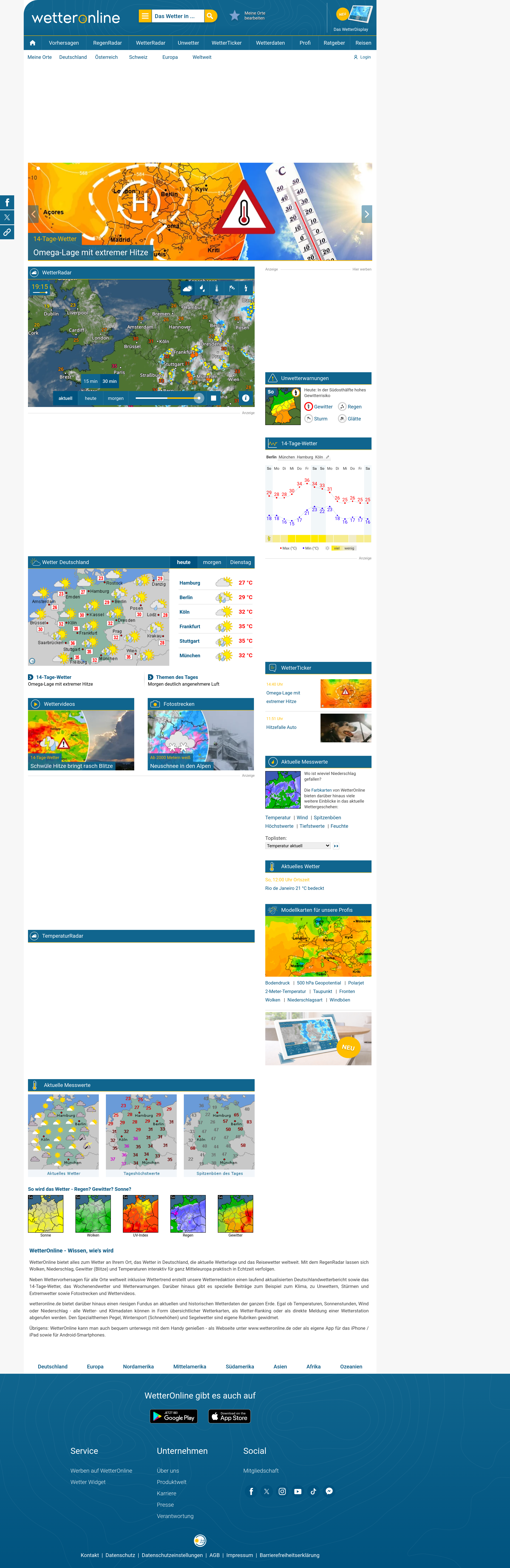 Screenshot of wetteronline.de