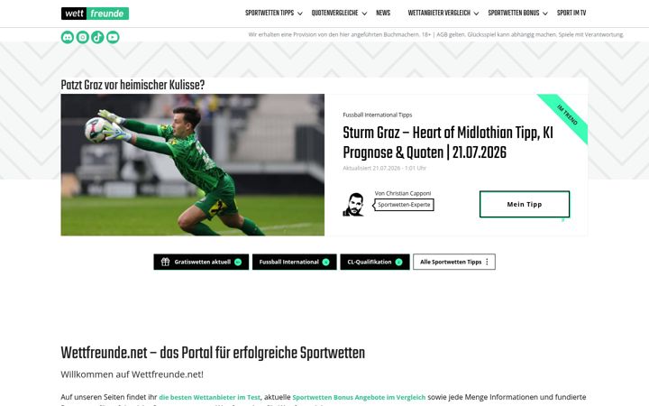 Screenshot of wettfreunde.net