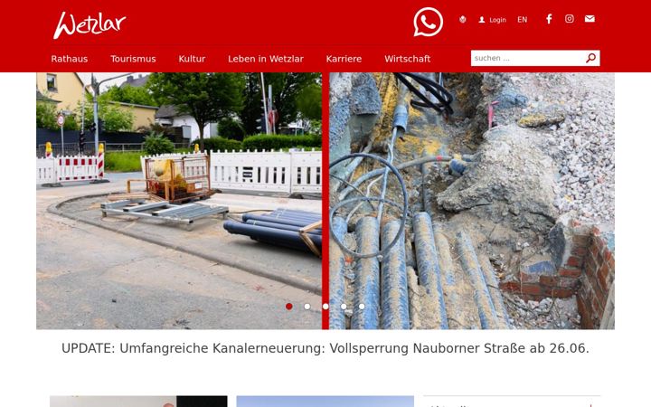 Screenshot of wetzlar.de