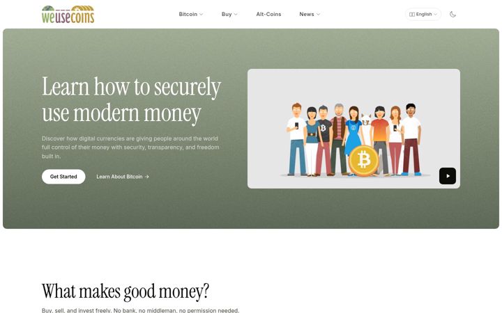 Screenshot of weusecoins.com