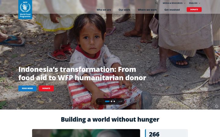 Kuvakaappaus sivustosta wfp.org