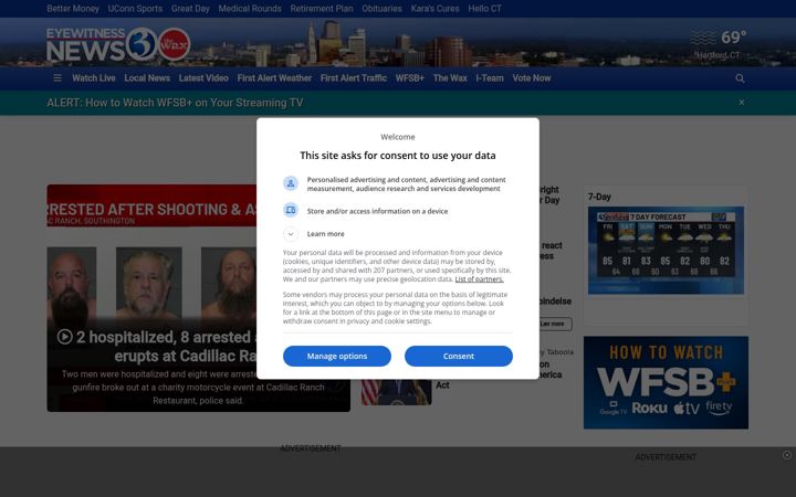 Captură de ecran a wfsb.com