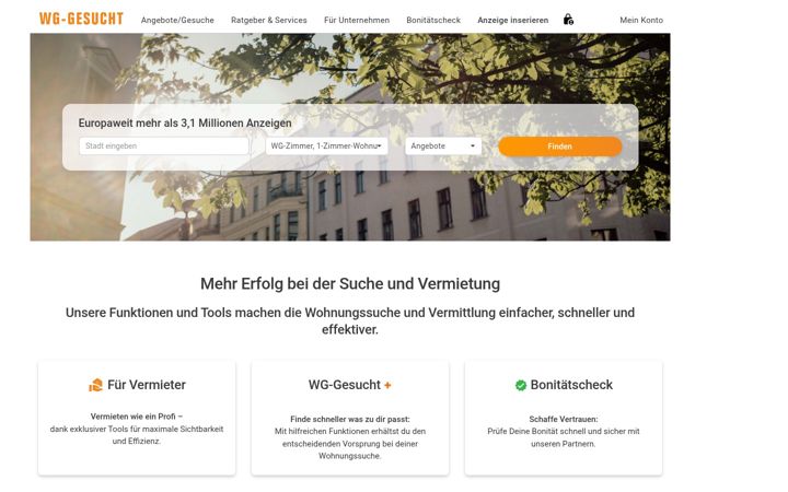 Screenshot van wg-gesucht.de
