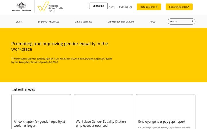 Screenshot van wgea.gov.au