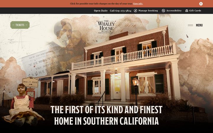 Skjermbilde av whaleyhousesandiego.com