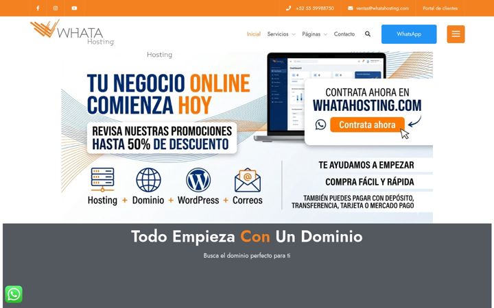 Screenshot του whatahosting.com
