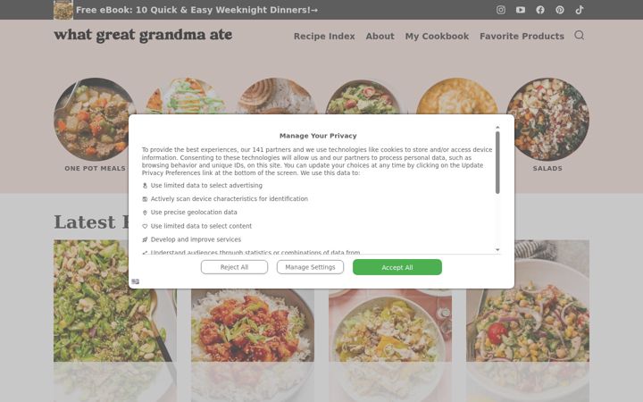 Screenshot of whatgreatgrandmaate.com