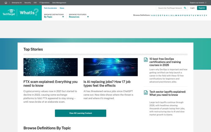 Screenshot of whatis.com