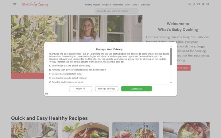 Screenshot of whatsgabycooking.com