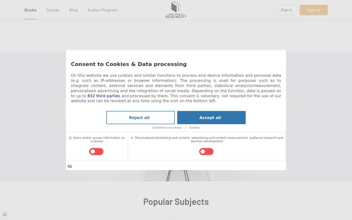 Screenshot of whatshouldireadnext.com