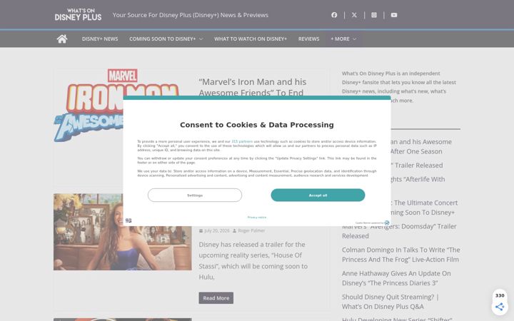 Screenshot of whatsondisneyplus.com