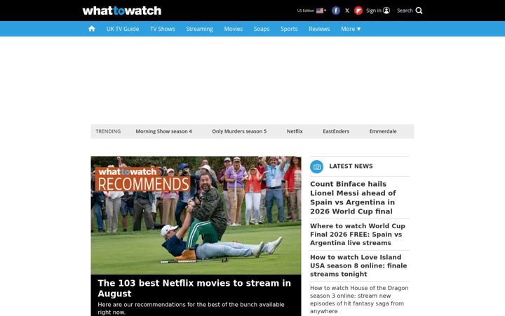 Screenshot of whatsontv.co.uk