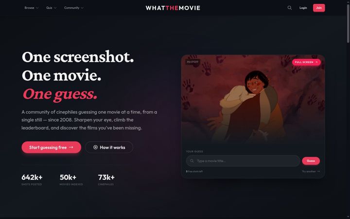 Screenshot of whatthemovie.com