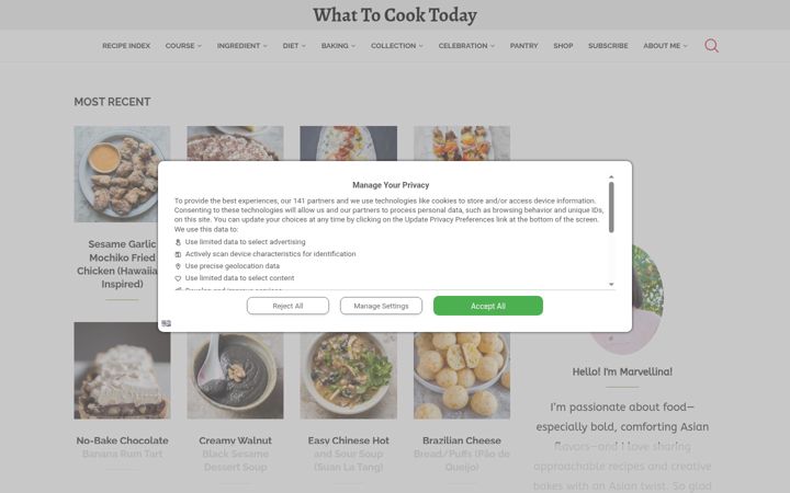Screenshot of whattocooktoday.com