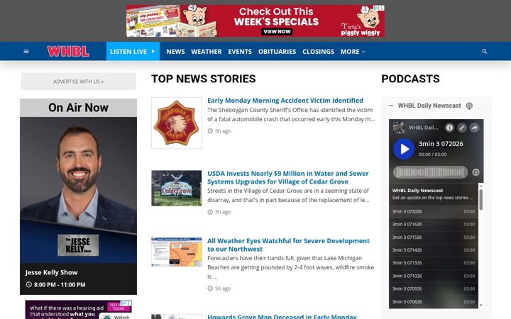 Screenshot of whbl.com