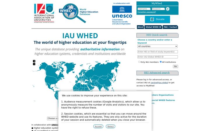 Screenshot of whed.net