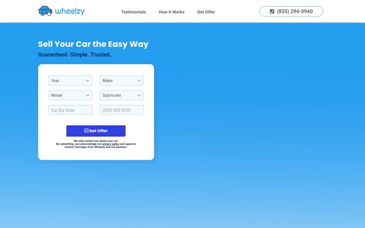 Screenshot of wheelzy.com