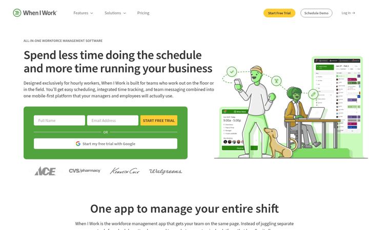 Screenshot of wheniwork.com