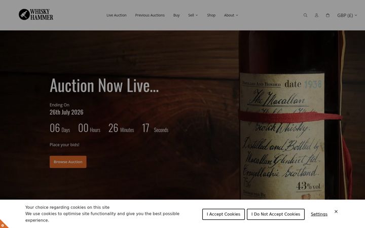 Screenshot of whiskyhammer.com