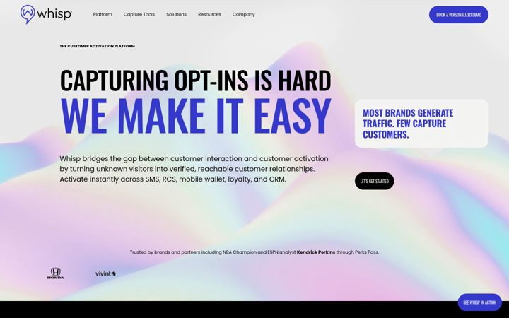 Screenshot of whisp.io