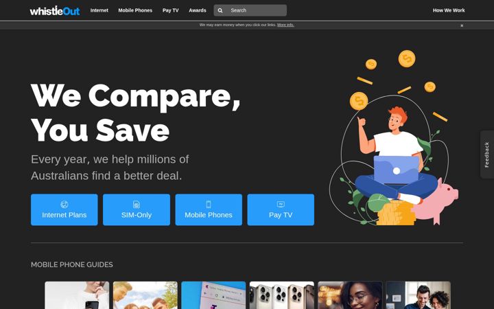 Screenshot of whistleout.com.au