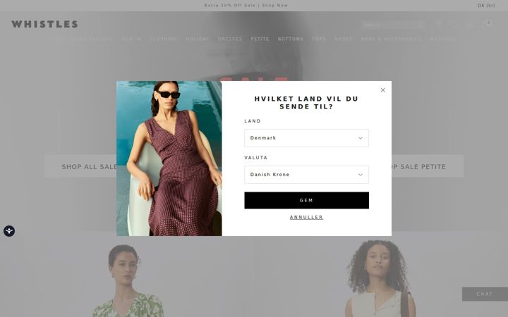 Screenshot of whistles.com