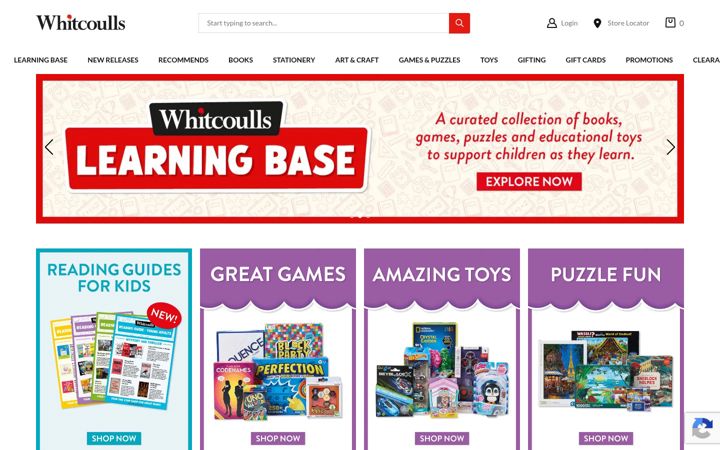 Screenshot of whitcoulls.co.nz