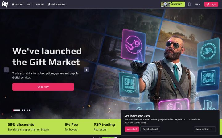 Screenshot of white.market