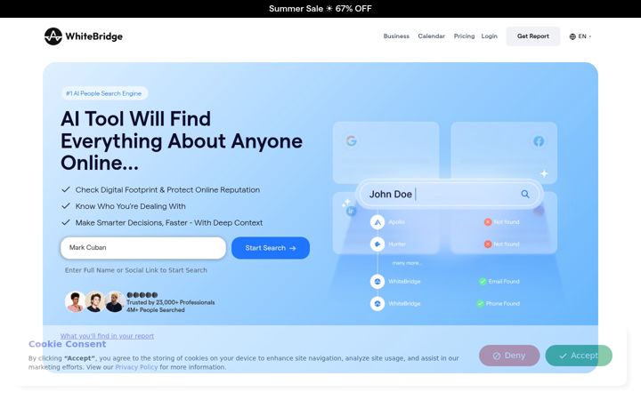 Screenshot of whitebridge.ai