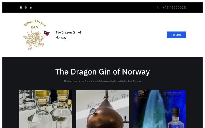 Screenshot of whitedragongin.com