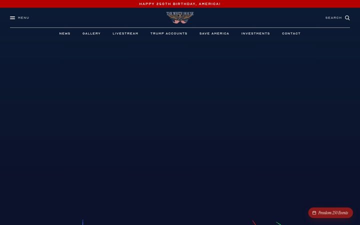 Screenshot stránky whitehouse.gov
