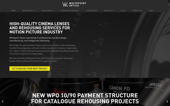Screenshot of whitepointoptics.com